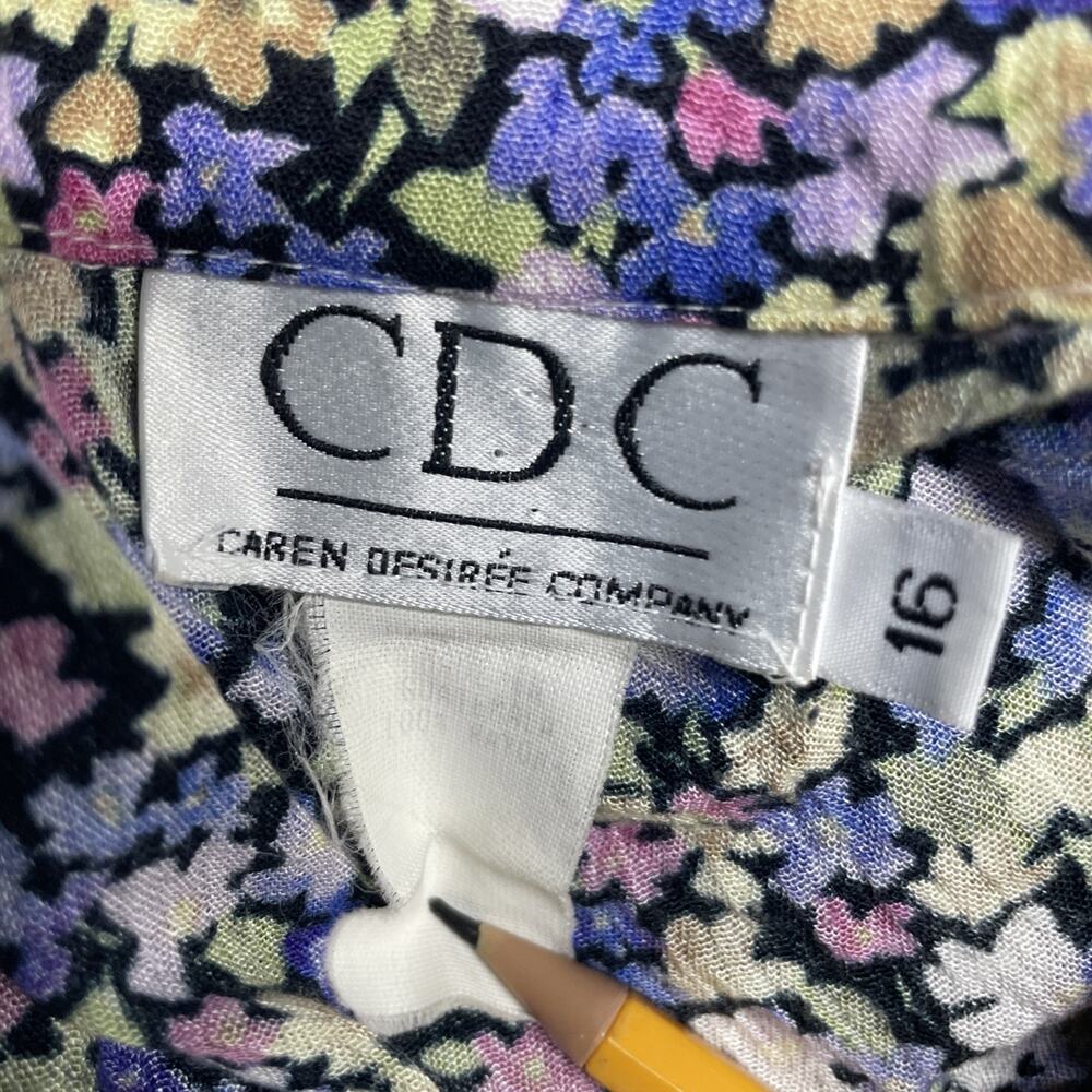 VTG CDC Karen Desiree Floral Maxi Shirt Dress Womens 16 Button Front Cottagecore - Picture 7 of 9